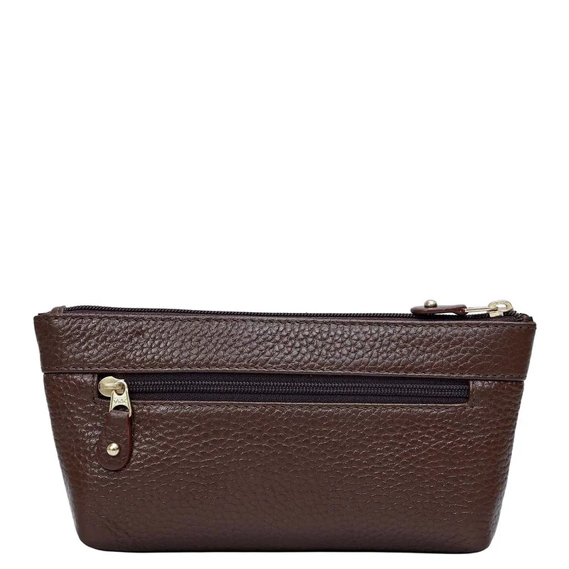 Da Milano Mocha Wax Leather Multi Pouch - Mocha  | Best Price UAE